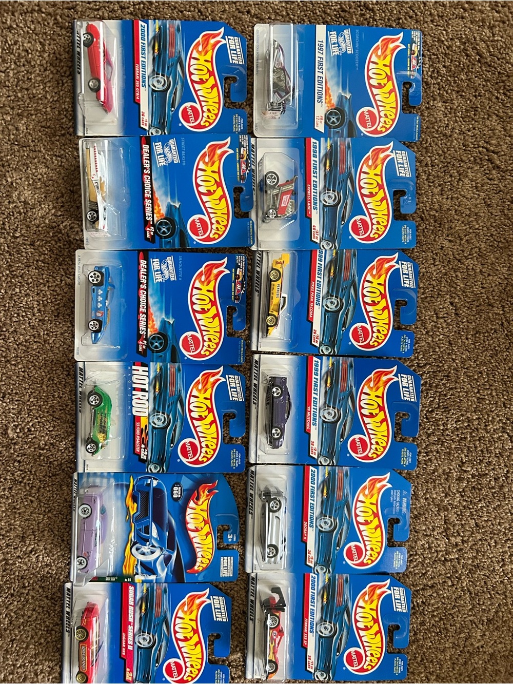 Hot wheels Assorted Super Lot Of 12. 1997, 1998, 1999, 2000, Dealers Choice Etc